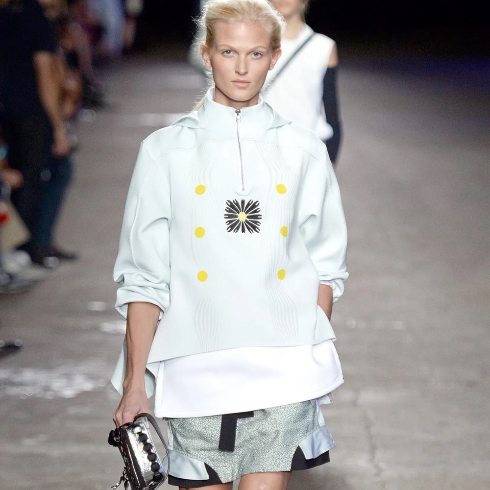 Opening Ceremony Neoprene Embroidered Sweatshirt Anorak Runway